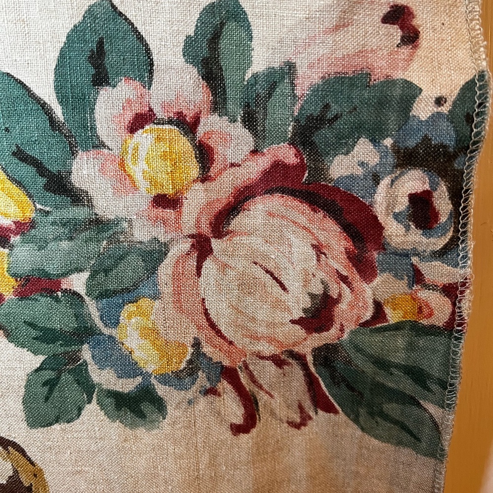 FLORAL PRINT VINTAGE LINEN TABLE RUNNER TABLECLOTH - Picture 2 of 3